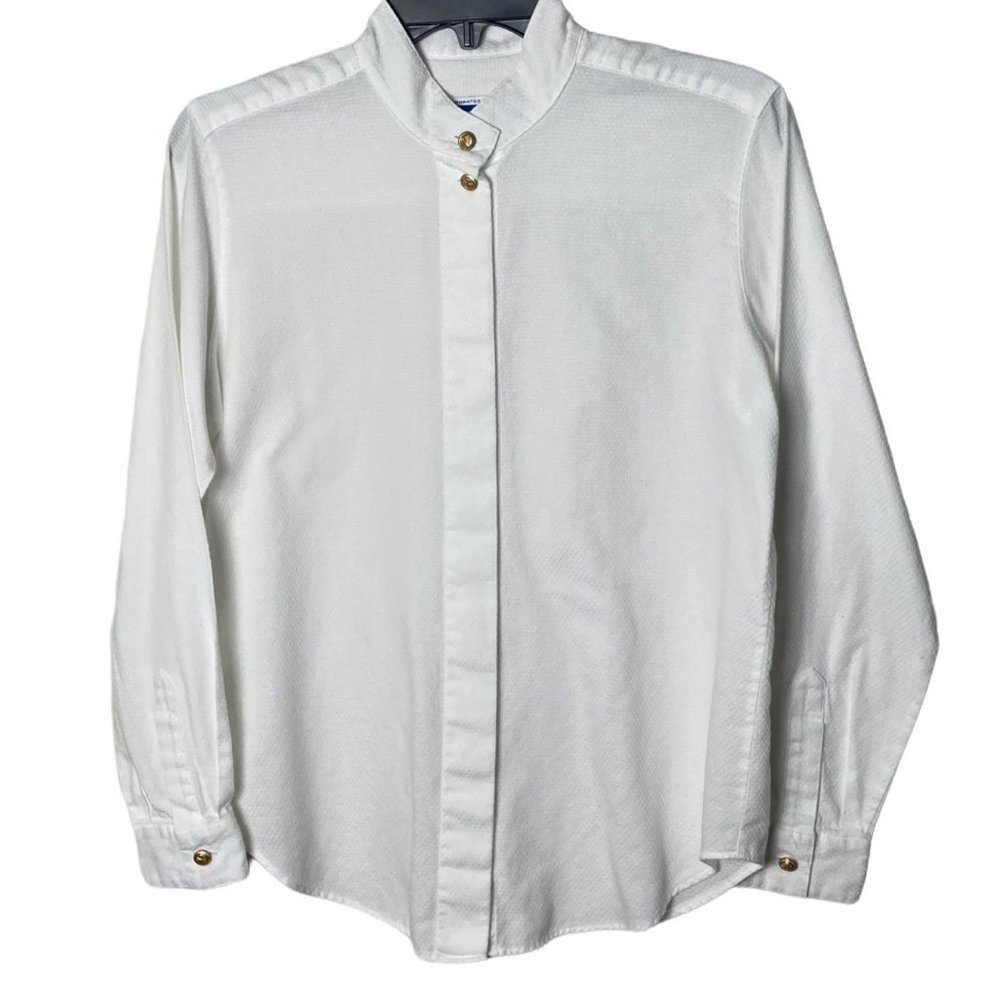 Pendleton Women Size 6 Petite White Cotton Long Sleeve Button Front Shirt Blouse